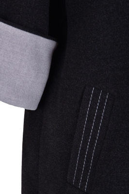 پالتو بلند یقه ایستاده با دوخت تزیینی