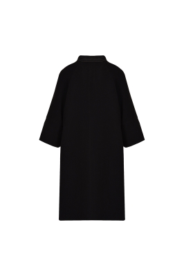 پالتو بلند یقه ایستاده با دوخت تزیینی