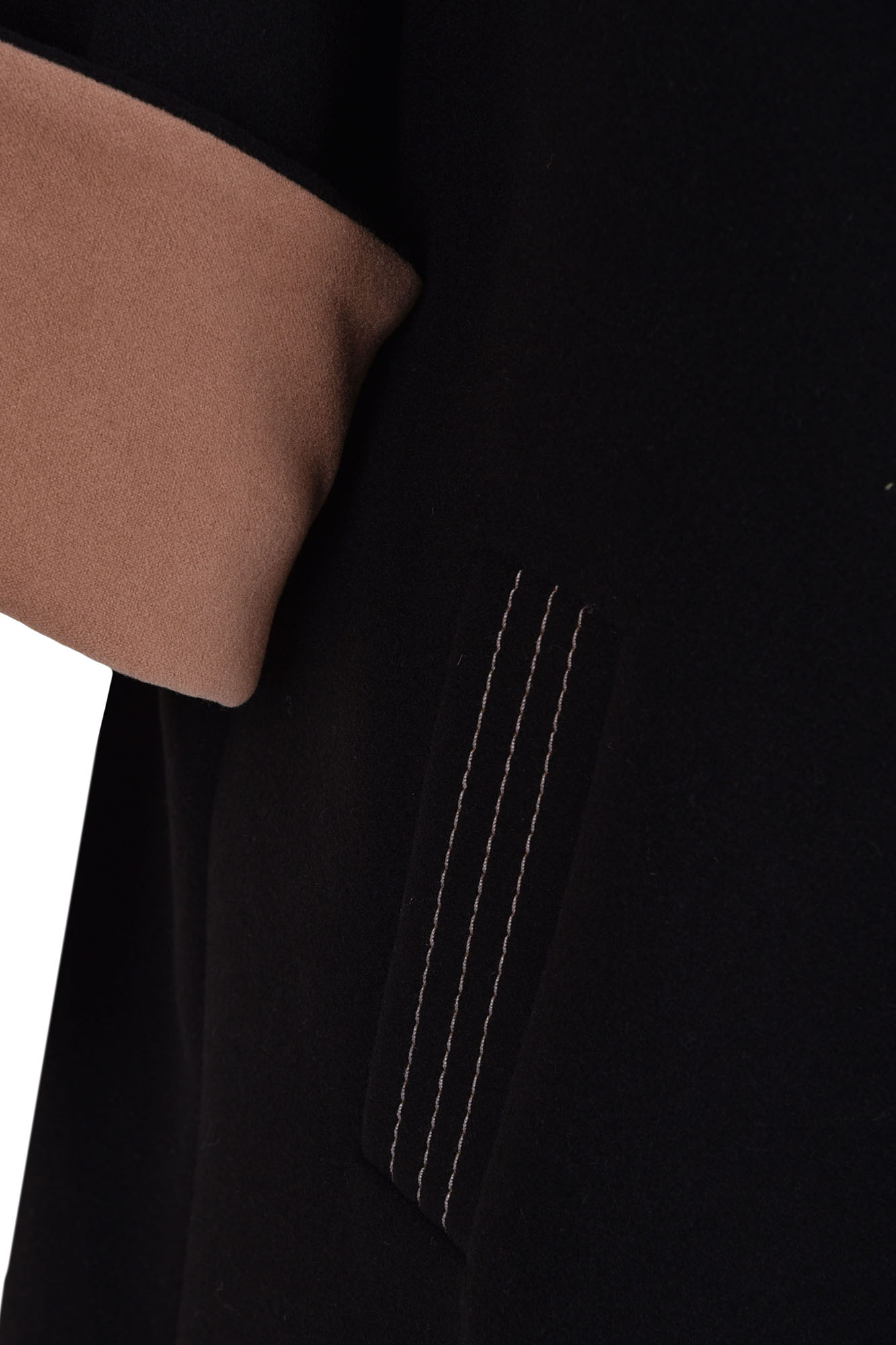 پالتو بلند یقه ایستاده با دوخت تزیینی