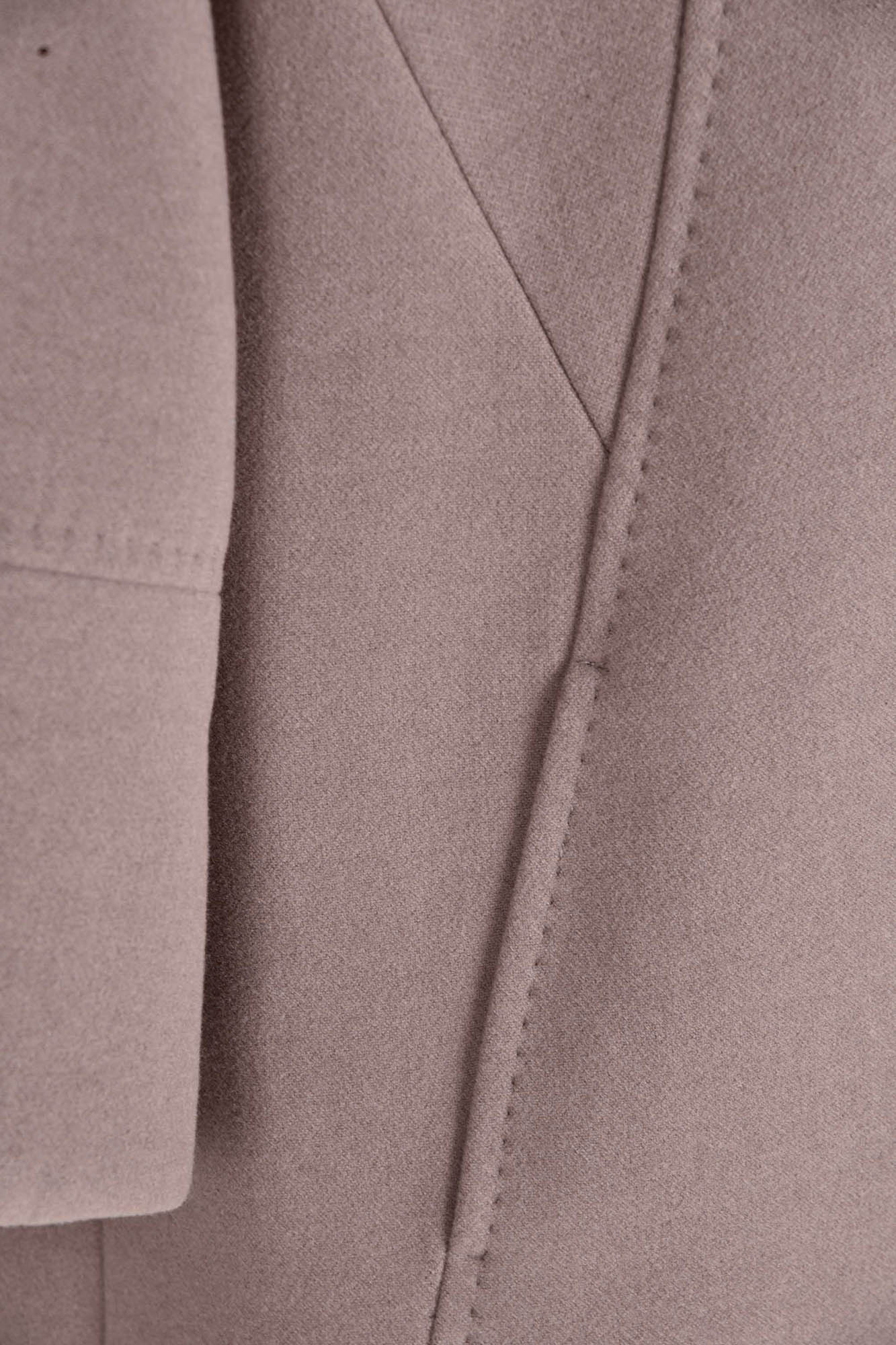 پالتو بلند آستین رگلان یقه گرد با دوخت تزیینی