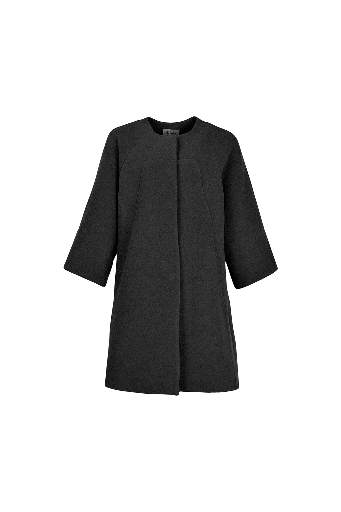 پالتو بلند آستین رگلان یقه گرد با دوخت تزیینی