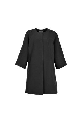 پالتو بلند آستین رگلان یقه گرد با دوخت تزیینی