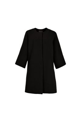 پالتو بلند آستین رگلان یقه گرد با دوخت تزیینی