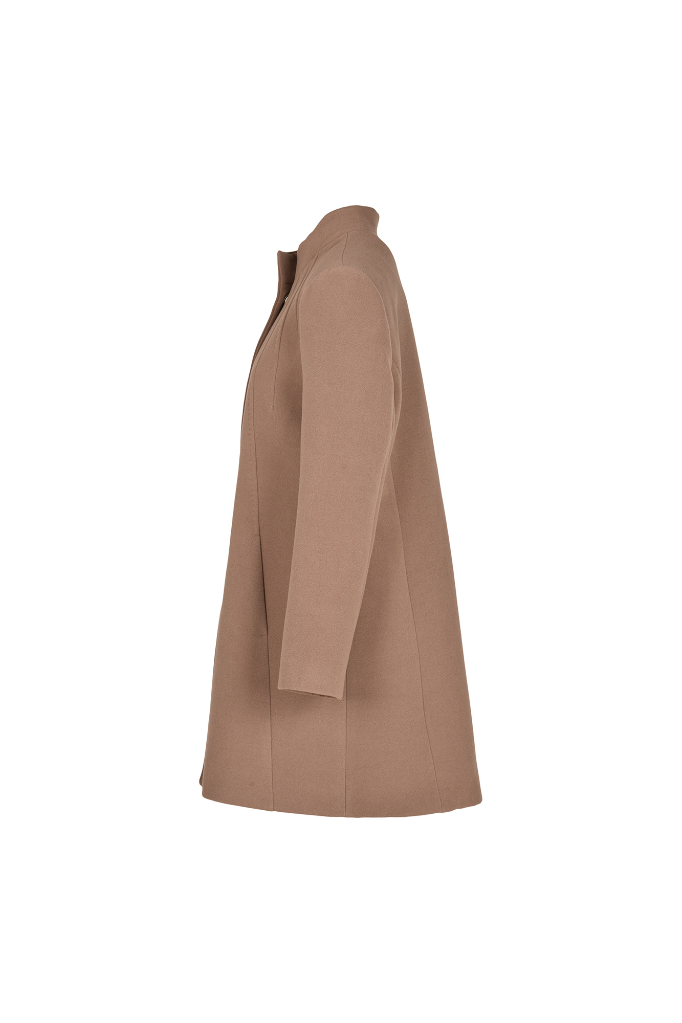 پالتو بلند یقه ایستاده با دوخت تزیینی