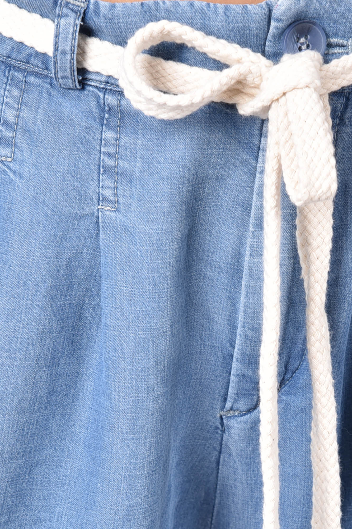 شلوارک جین تنسل کمربند دار