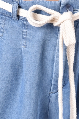 شلوارک جین تنسل کمربند دار