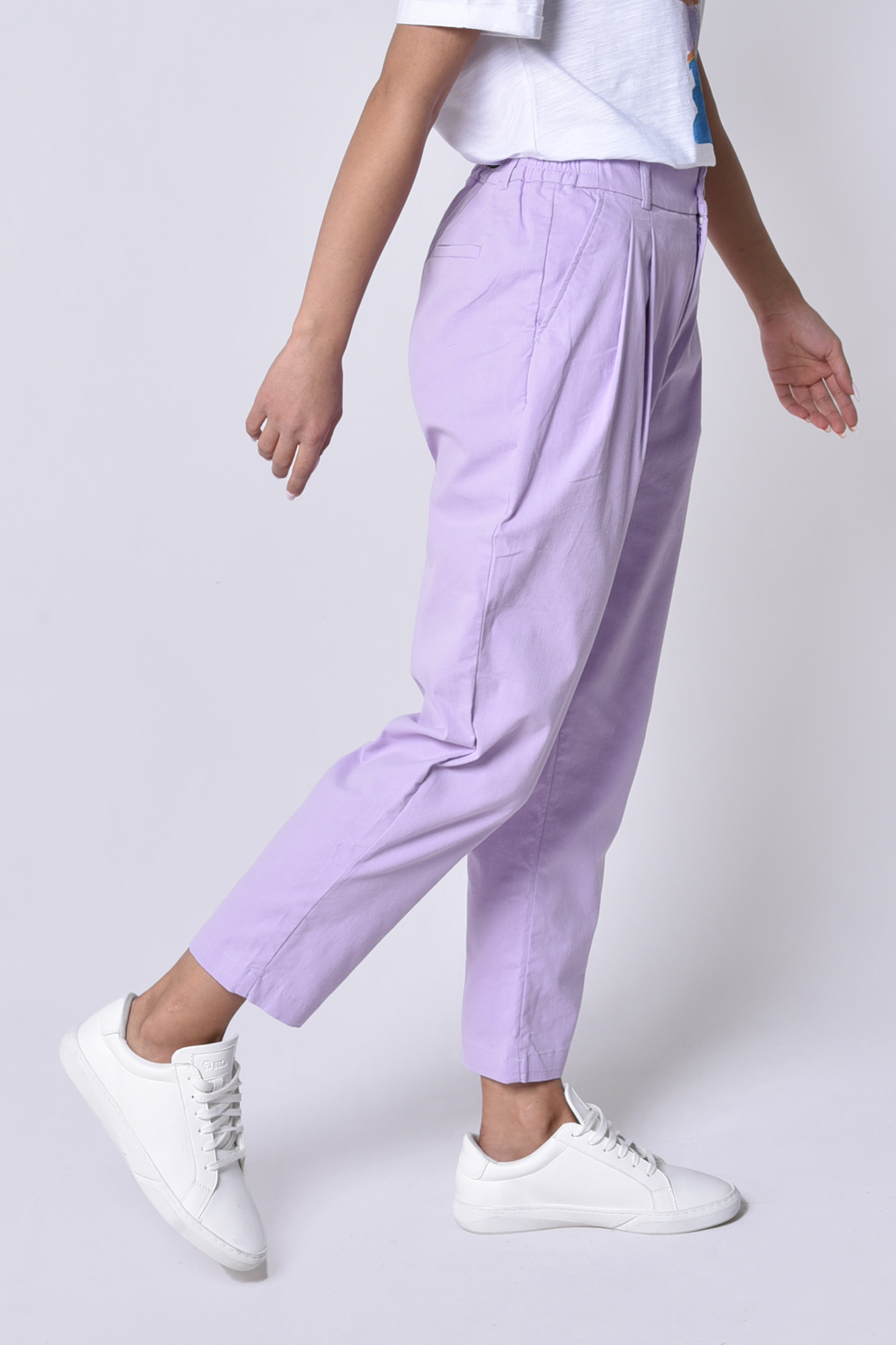 شلوار کتان پلیتد کمر کش