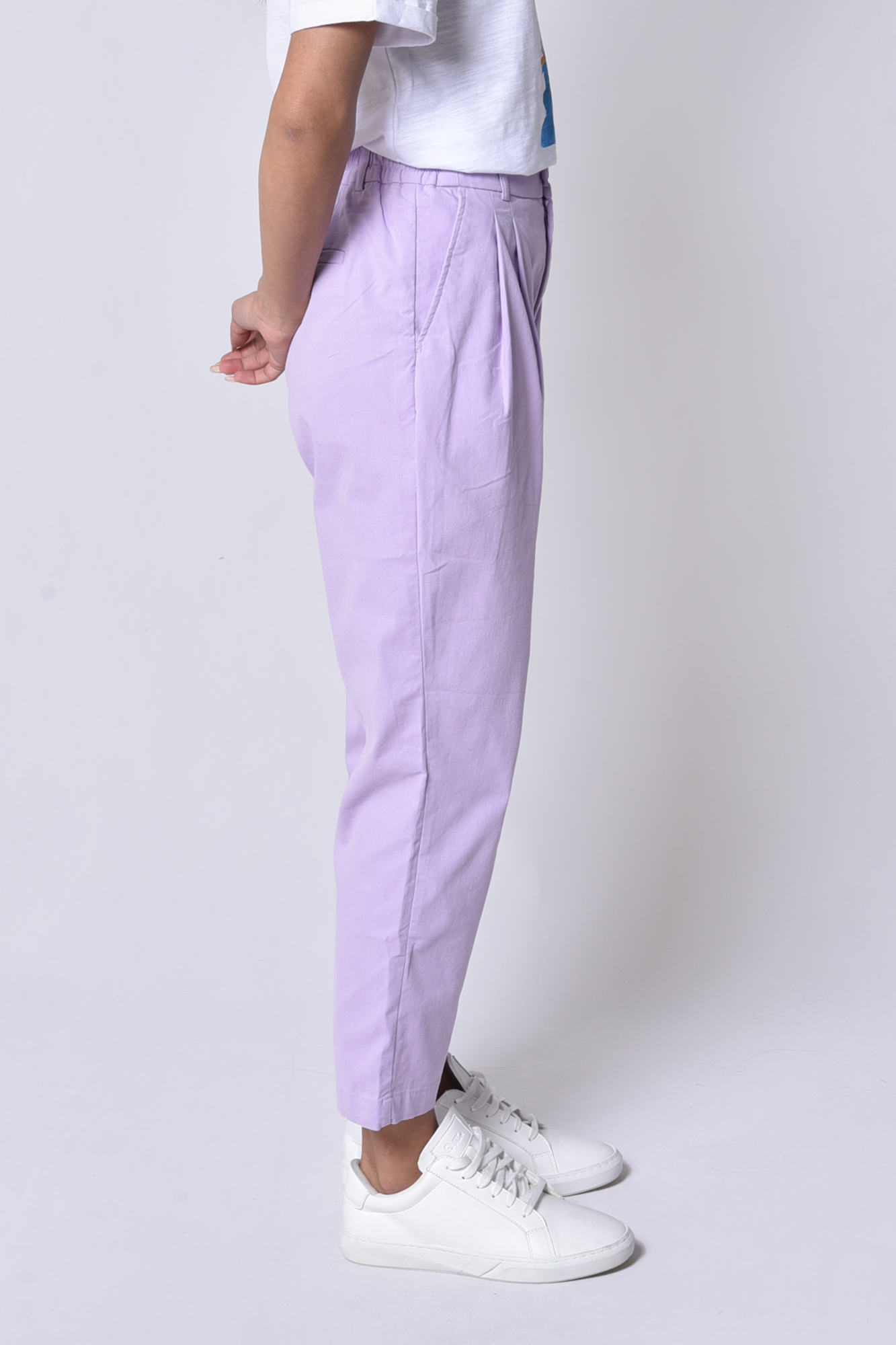 شلوار کتان پلیتد کمر کش