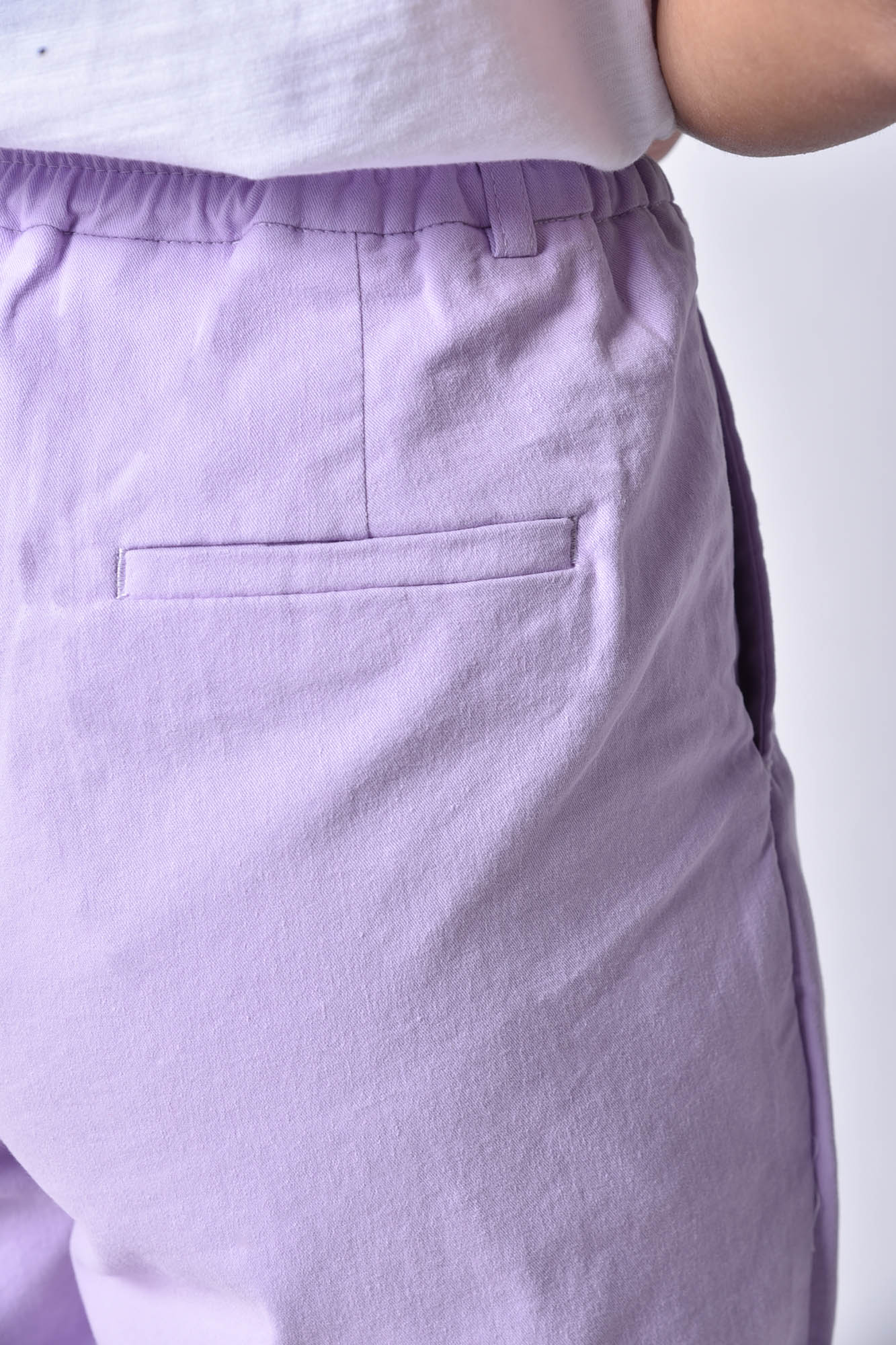 شلوار کتان پلیتد کمر کش