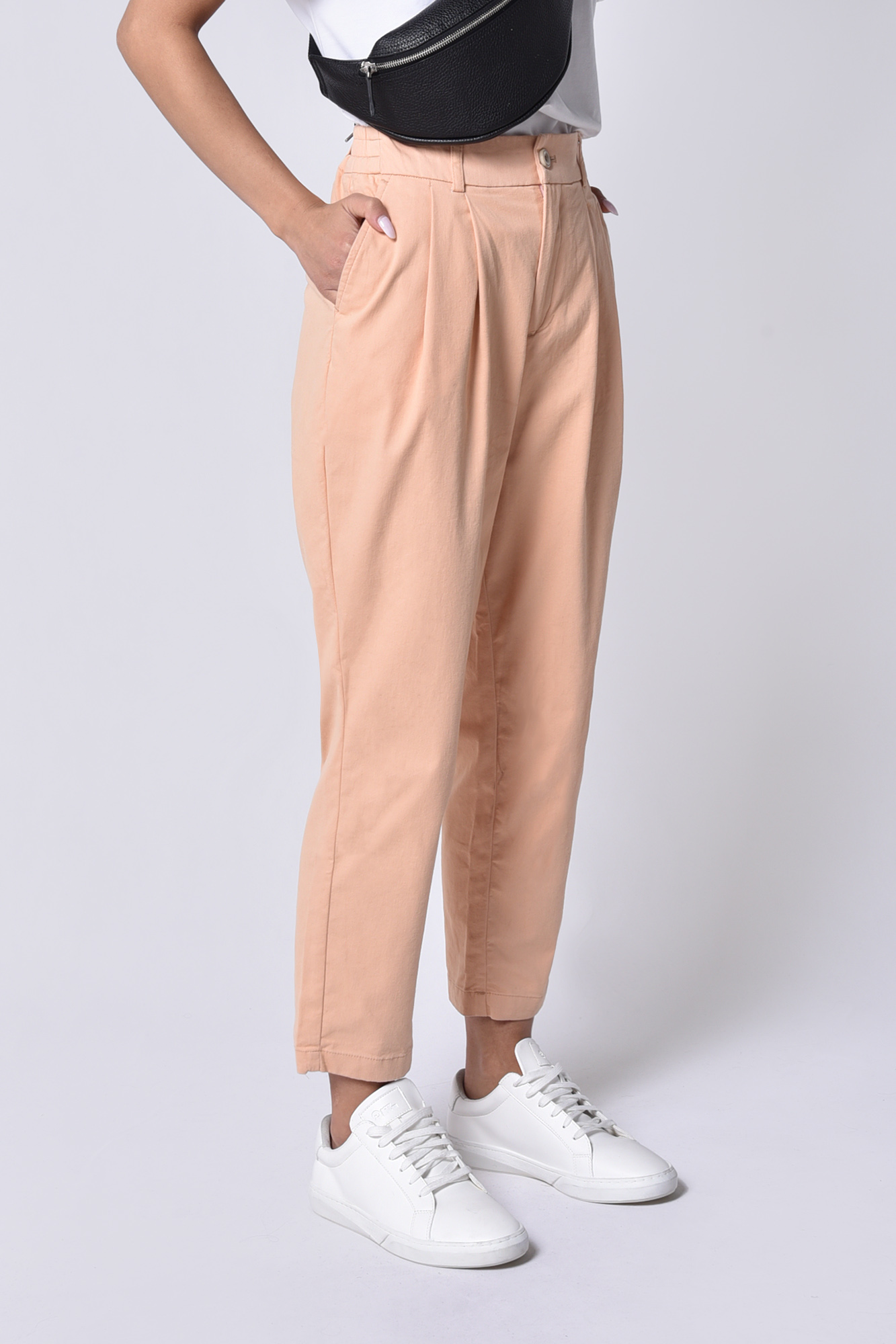 شلوار کتان پلیتد کمر کش