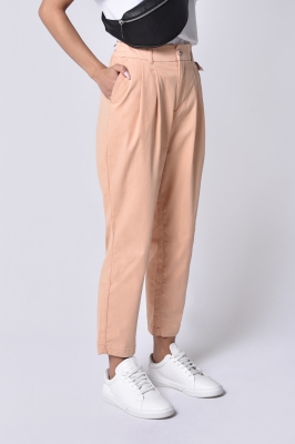 شلوار کتان پلیتد کمر کش