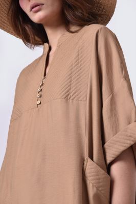 مانتو جلو بسته بلند پنبه دوزی