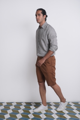 پیراهن آستین بلند لینن رگولار فیت