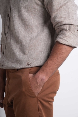 پیراهن آستین بلند لینن رگولار فیت