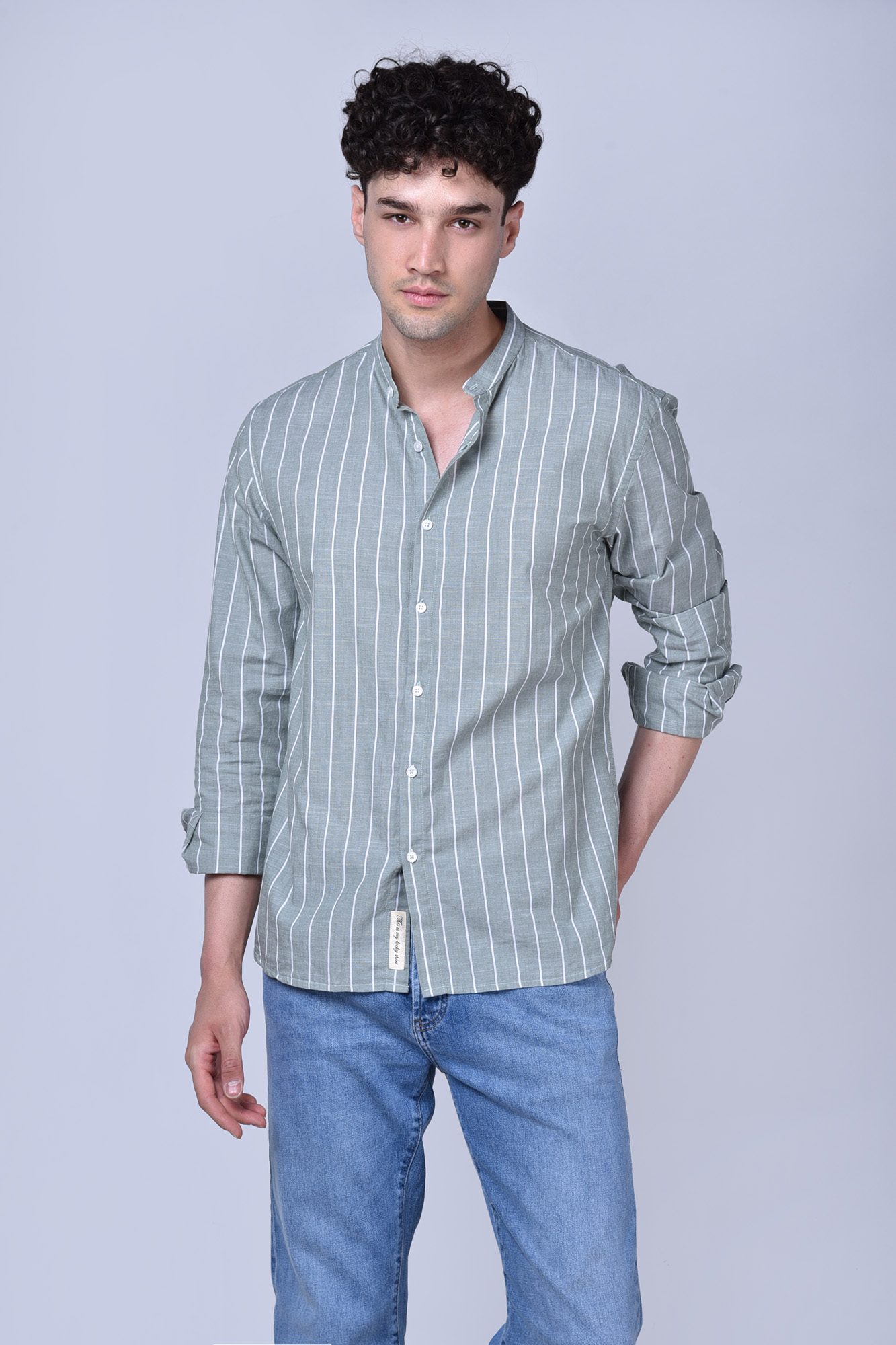 پیراهن آستین بلند راه راه رگولار فیت