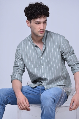 پیراهن آستین بلند راه راه رگولار فیت