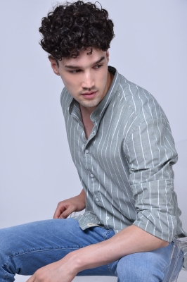 پیراهن آستین بلند راه راه رگولار فیت