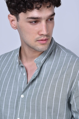 پیراهن آستین بلند راه راه رگولار فیت