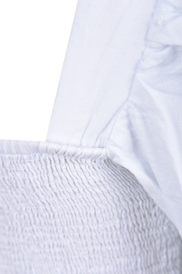 بلوز کراپ پیلی دار آستین چین دار