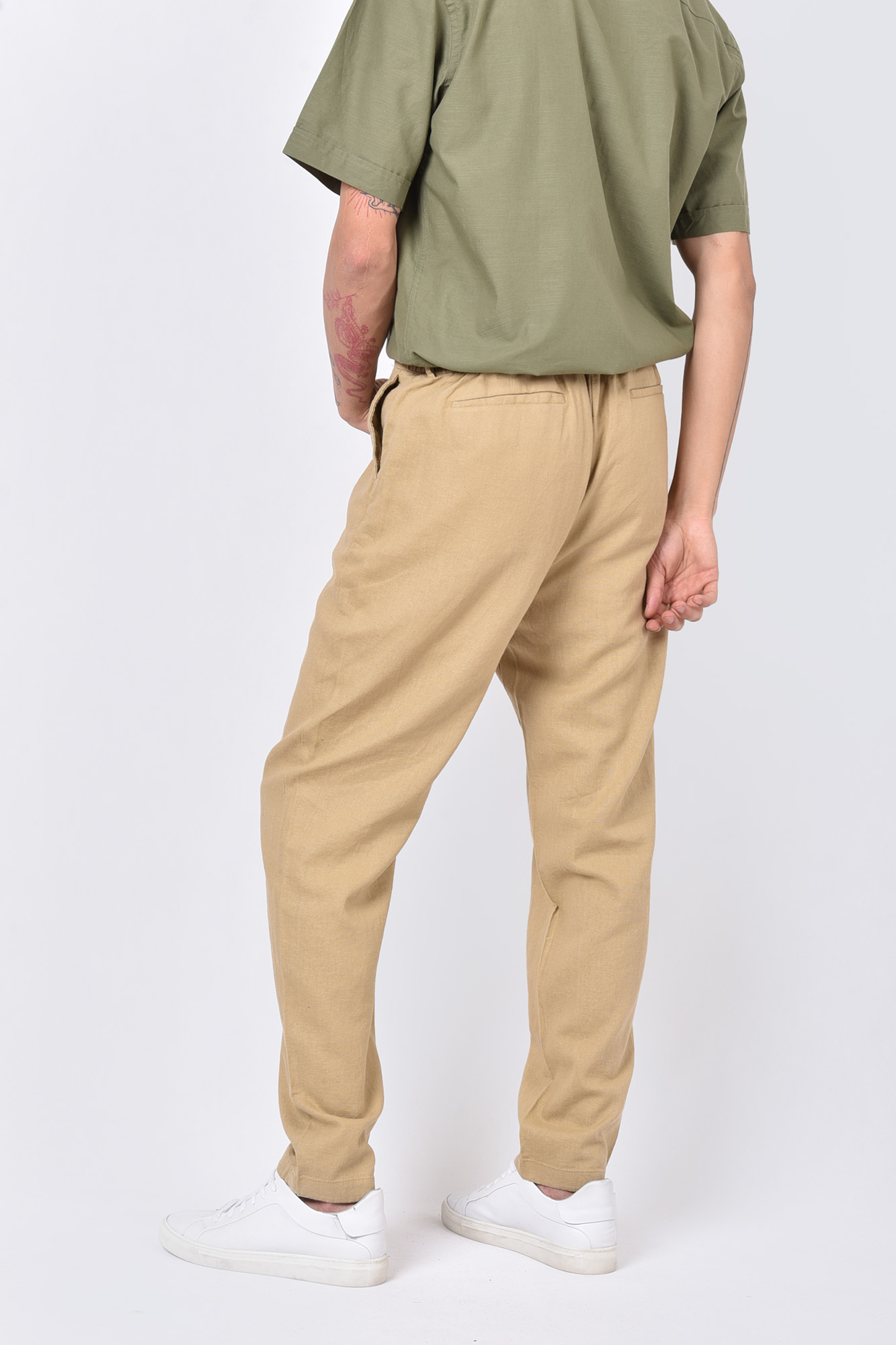 شلوار لینن پیلی دار