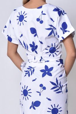 بلوز آستین کوتاه پیش گره دار