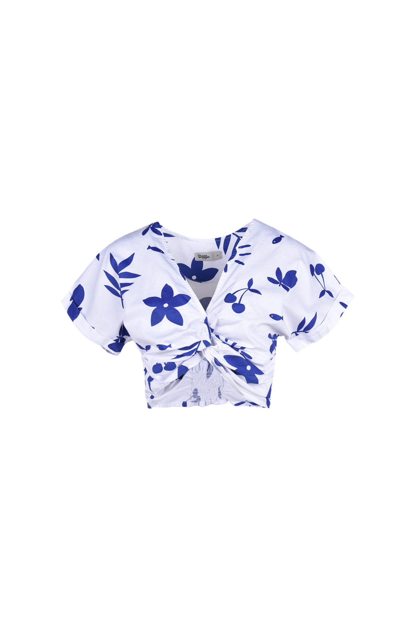 بلوز آستین کوتاه پیش گره دار