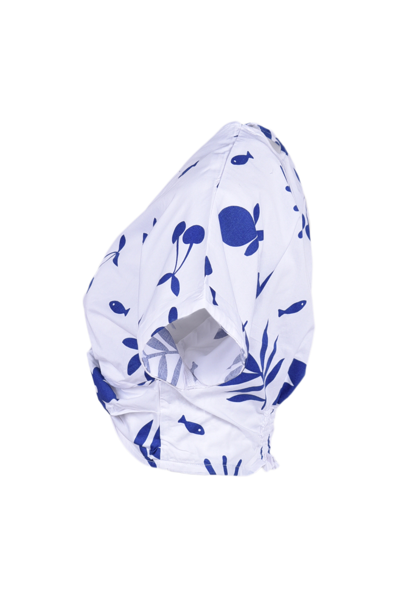 بلوز آستین کوتاه پیش گره دار