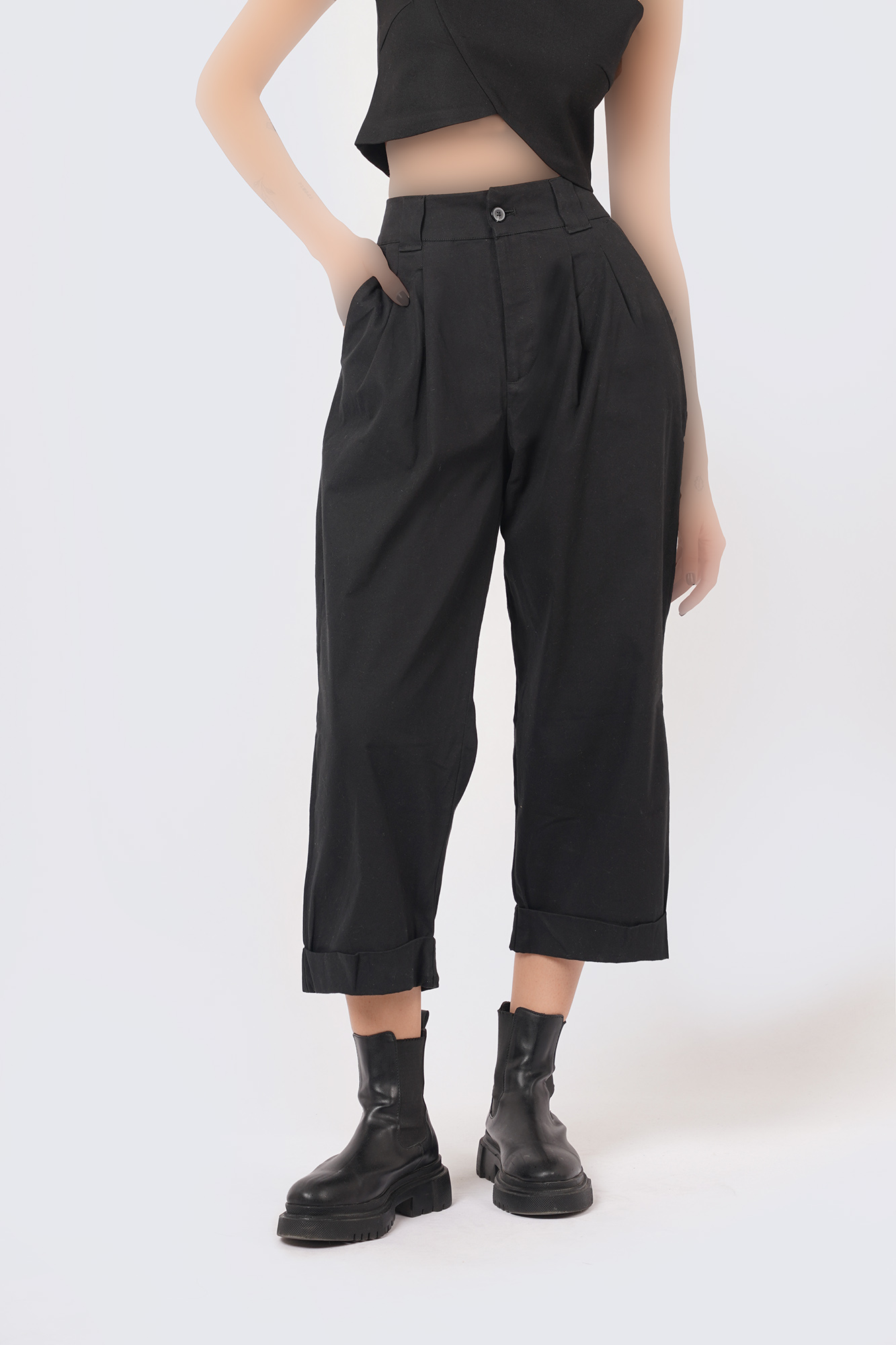 شلوار کتان پیلی دار