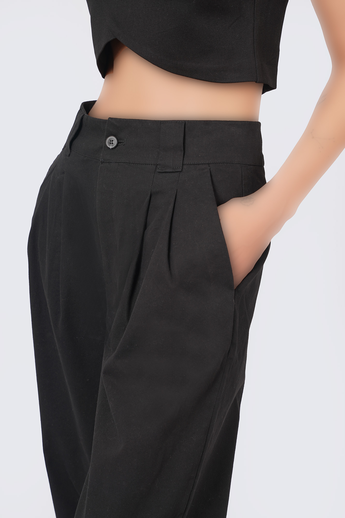 شلوار کتان پیلی دار