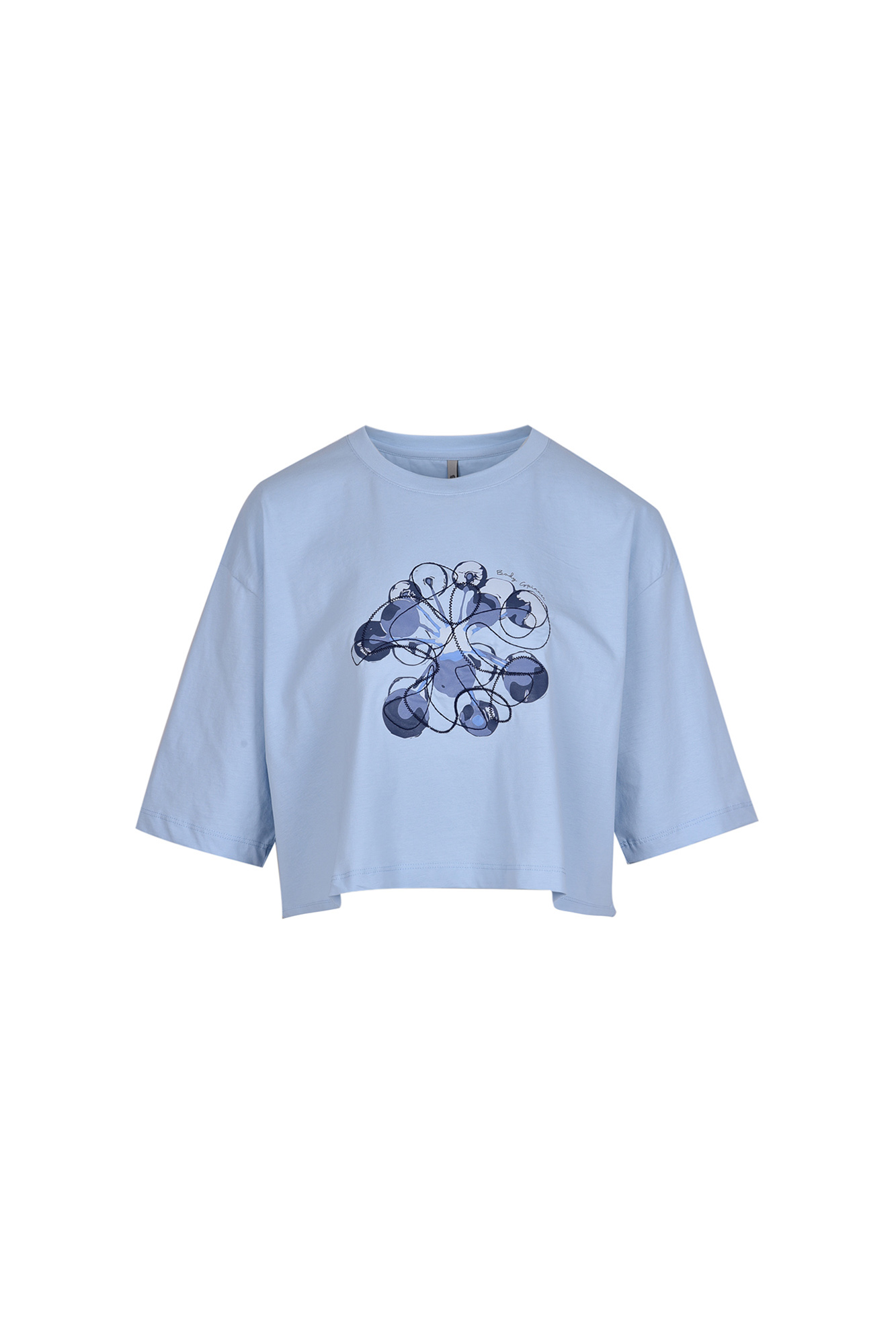 تیشرت آستین کوتاه کراپ چاپی