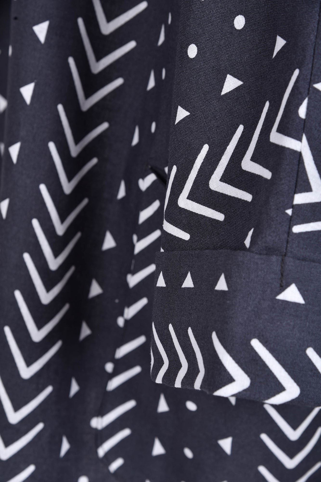 مانتو کیمونو یقه انگلیسی طرح دار لینن