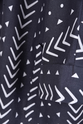 مانتو کیمونو یقه انگلیسی طرح دار لینن