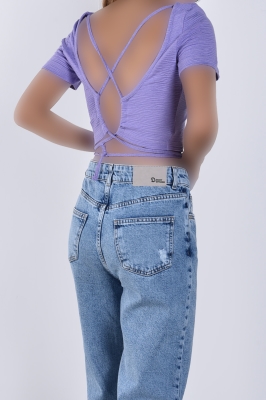 تیشرت آستین کوتاه پشت بندی