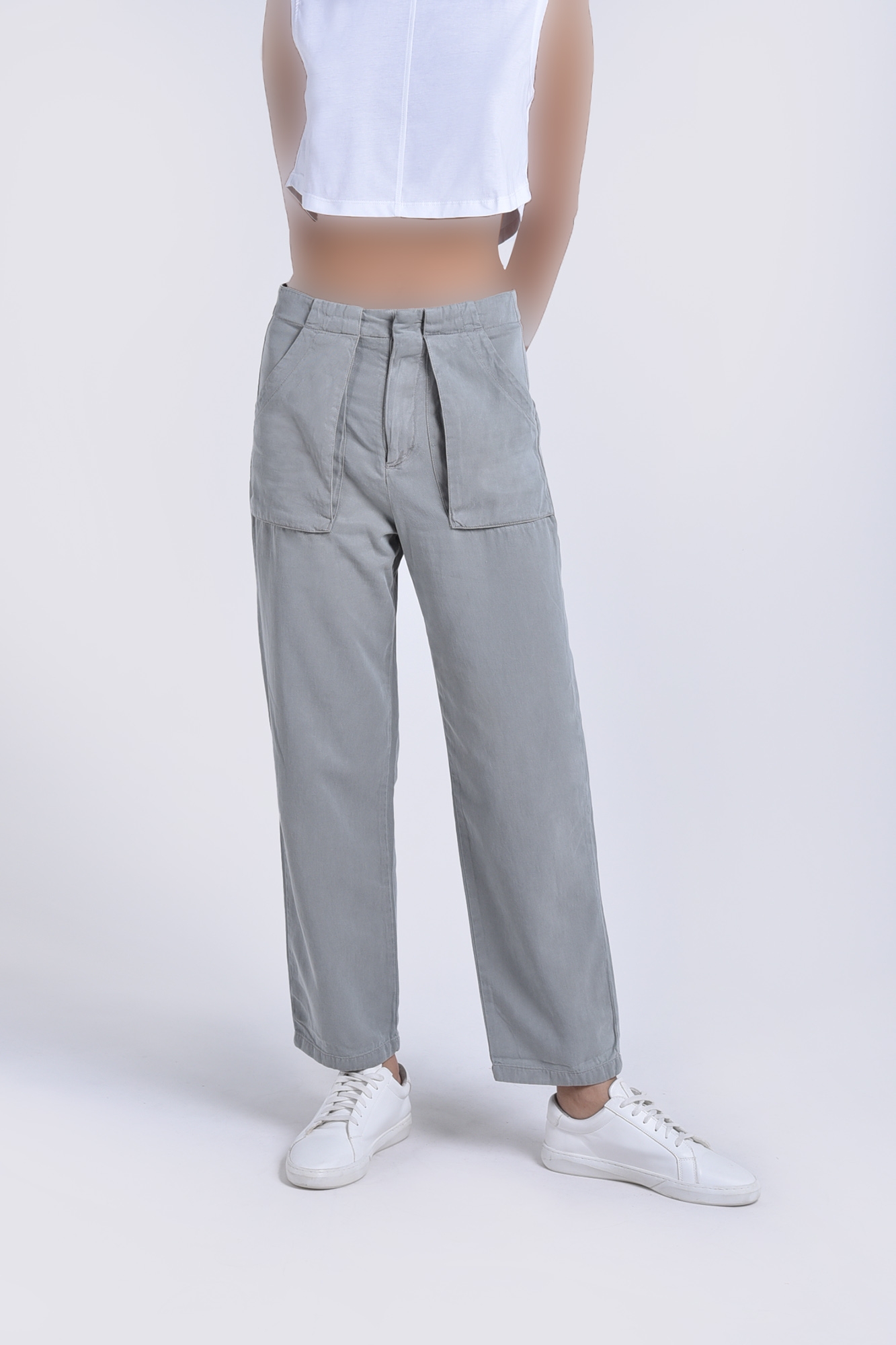 شلوار کتان جیب پاکتی دار