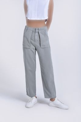 شلوار کتان جیب پاکتی دار