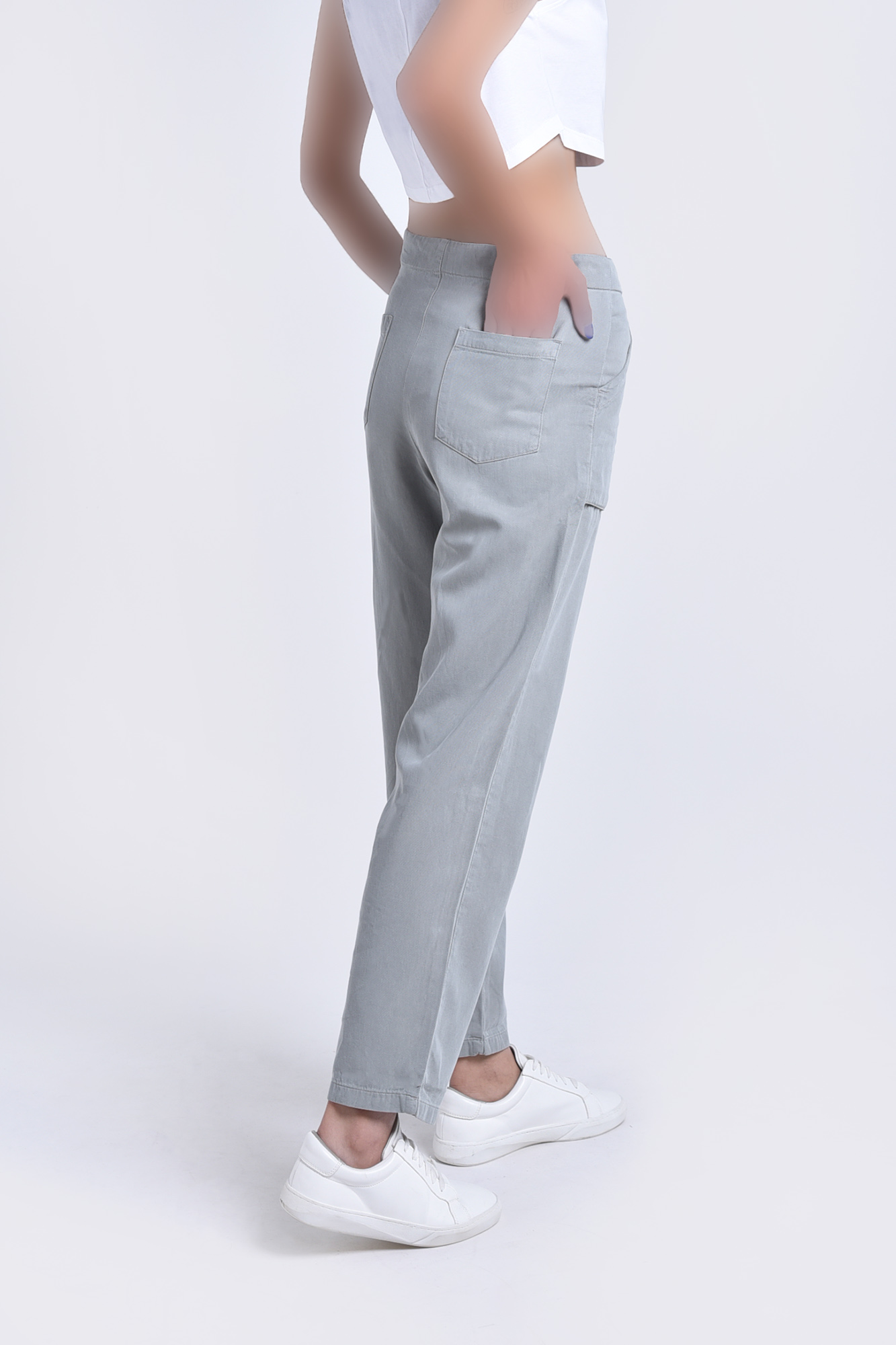 شلوار کتان جیب پاکتی دار