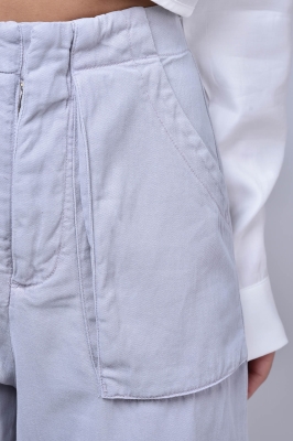 شلوار کتان جیب پاکتی دار