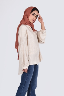 شومیز کیمونو لینن چین دار