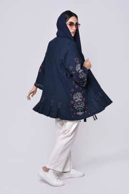 مانتو پیلی دار گلدوزی دار