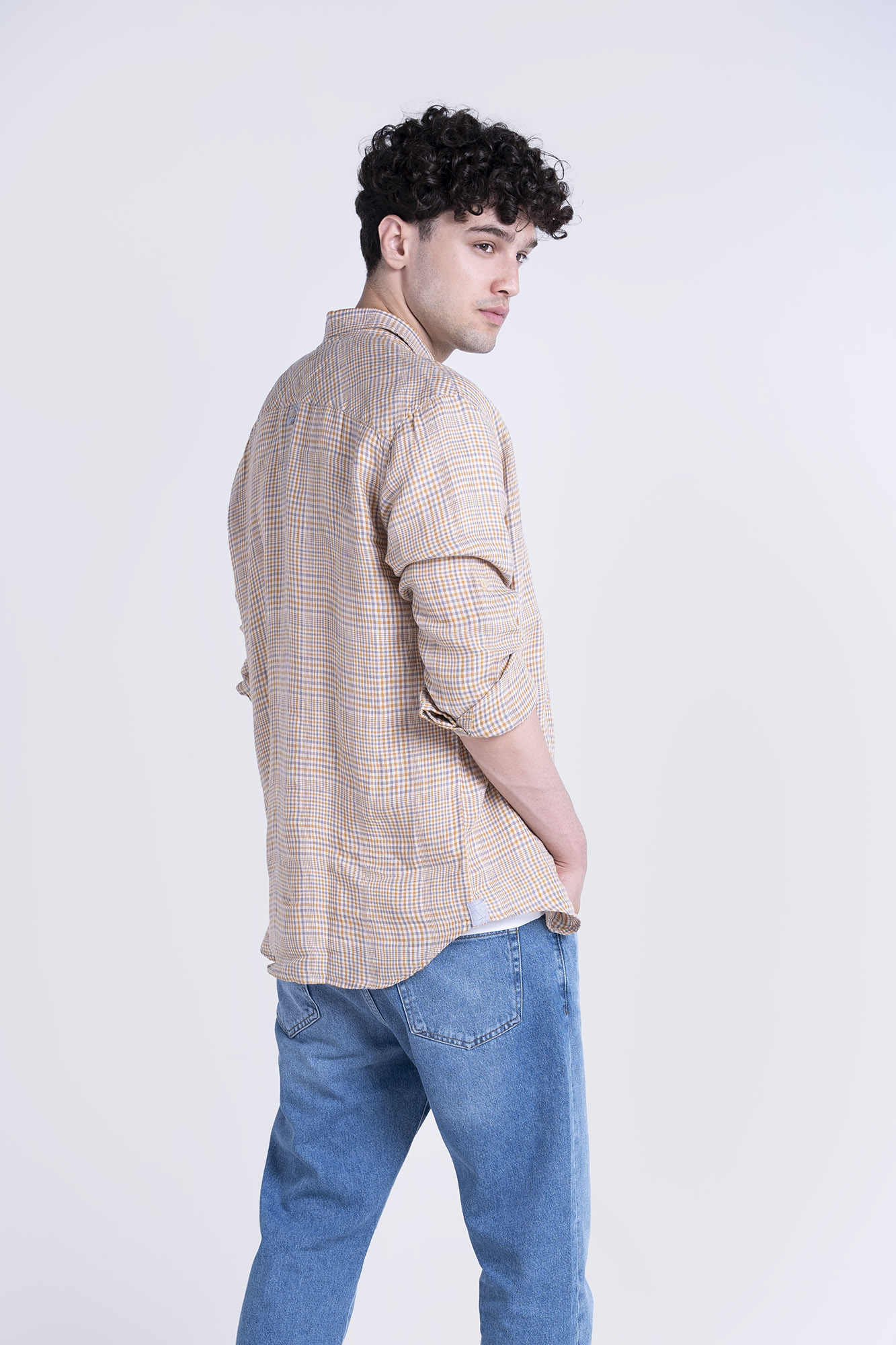 پیراهن آستین بلند رگولارفیت چهارخانه