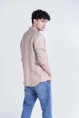 پیراهن آستین بلند رگولارفیت چهارخانه