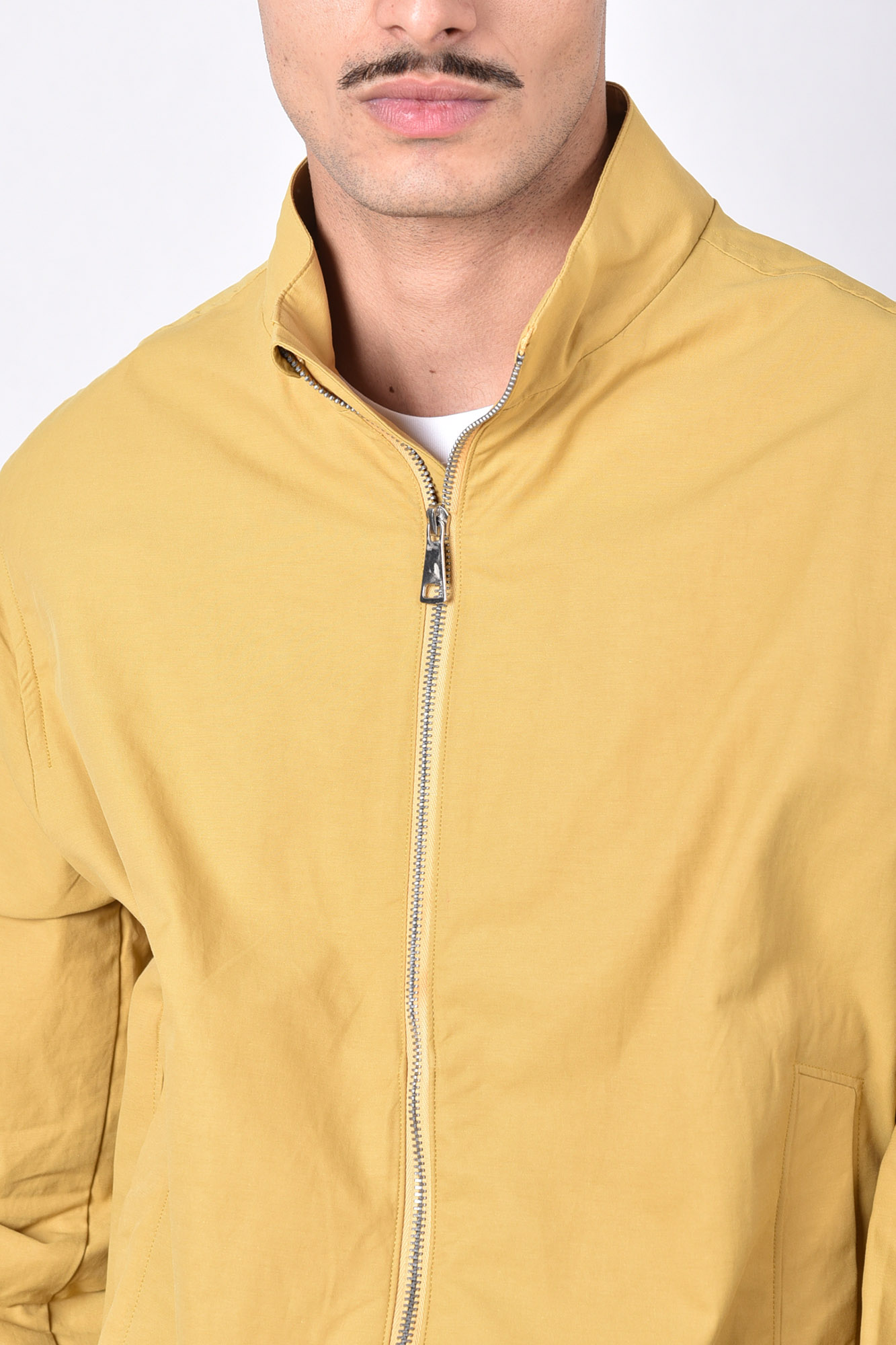 کاپشن کتان کوتاه زیپ دار