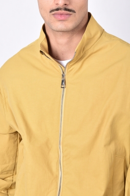 کاپشن کتان کوتاه زیپ دار