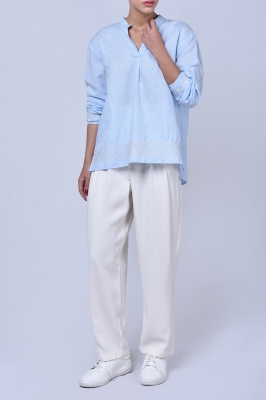 بلوز آستین بلند گلدوزی دار