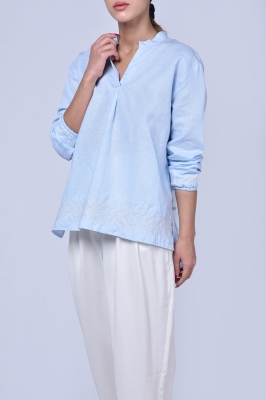 بلوز آستین بلند گلدوزی دار