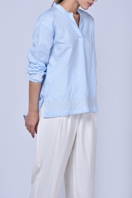 بلوز آستین بلند گلدوزی دار