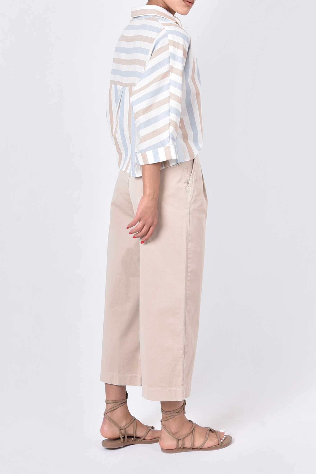 شومیز آستین کوتاه راه راه