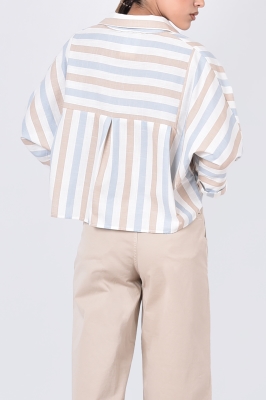 شومیز آستین کوتاه راه راه