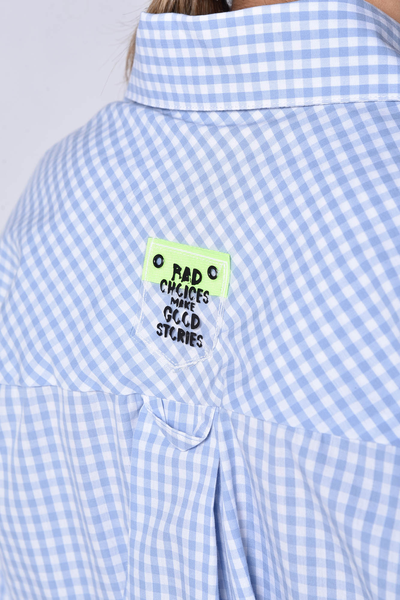 شومیز آستین بلند کراپ چهارخانه