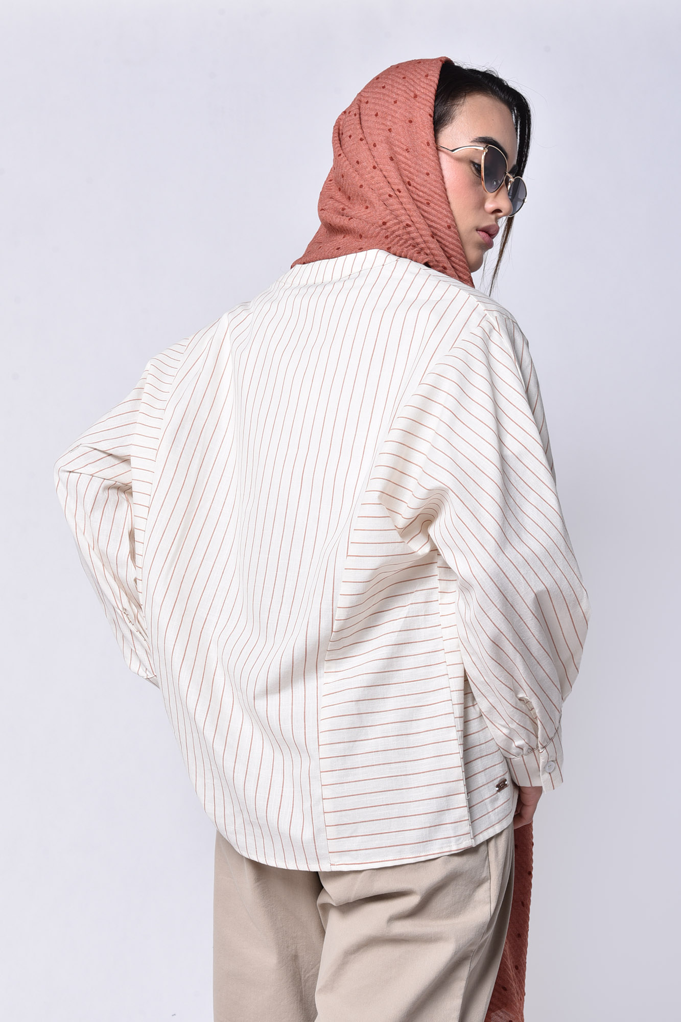 شومیز آستین بلند راه راه